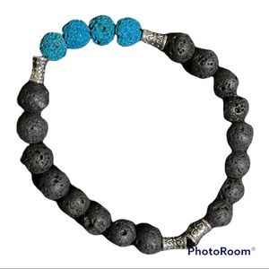 Oil diffusing lava rock bracelet